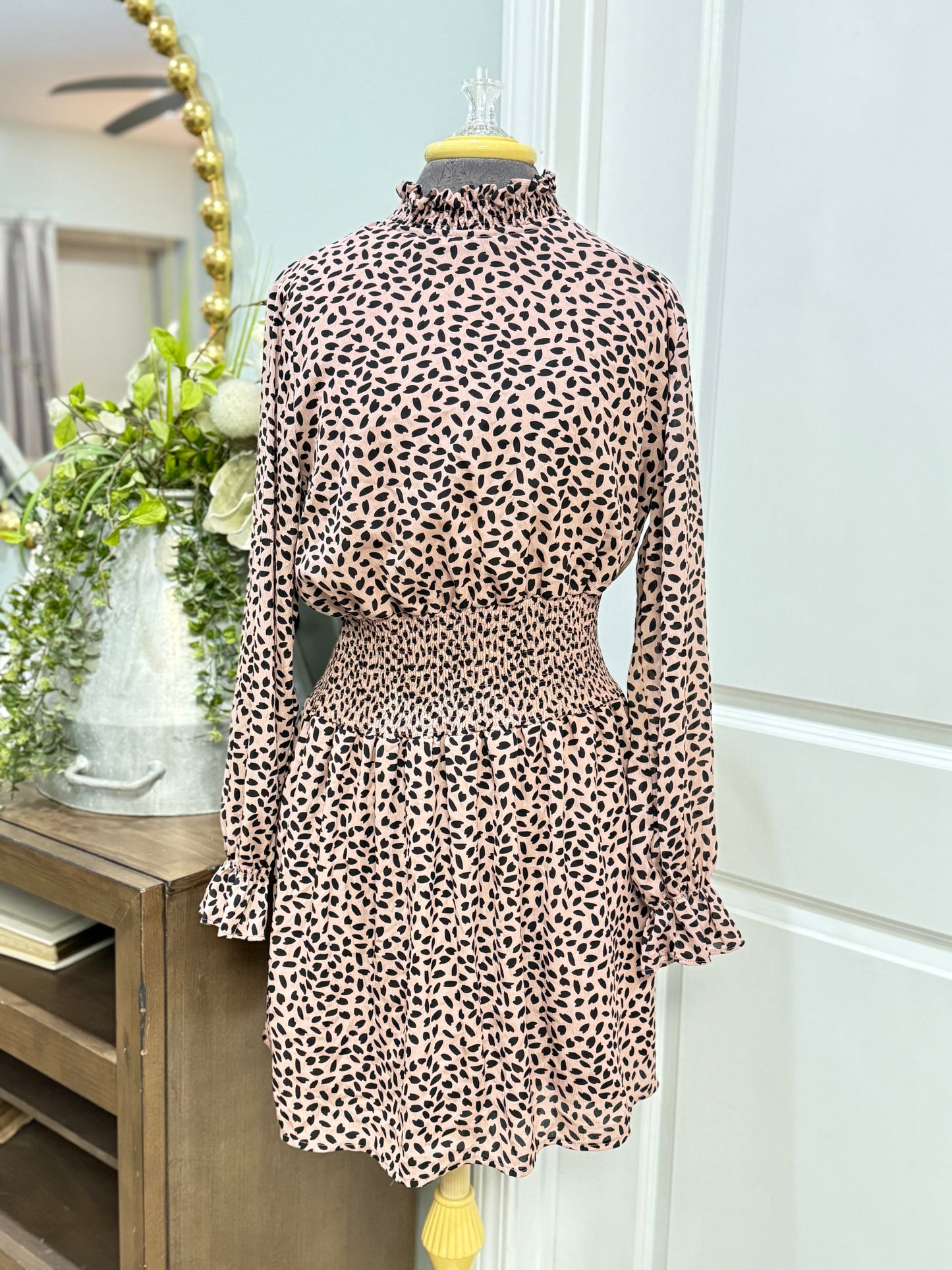 Womens She+Sky Leopard Dress Large