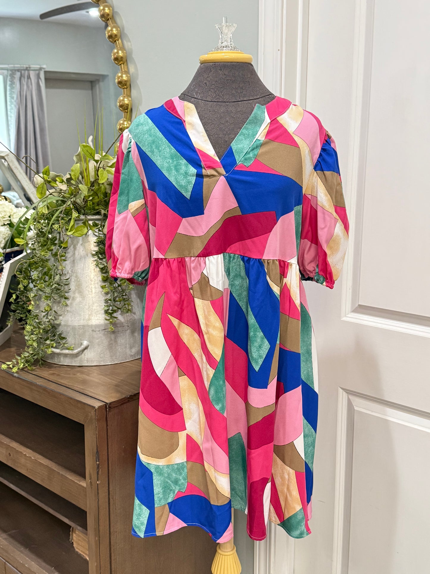 Womens Emory Rose Abstract Dress Medium NWT