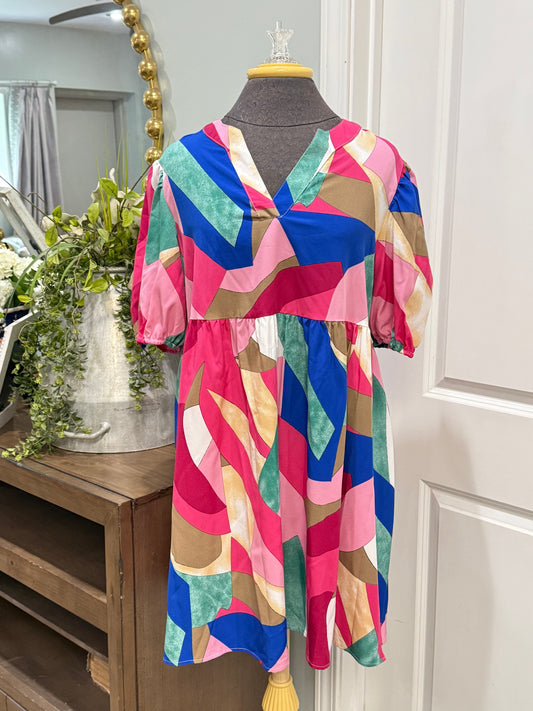 Womens Emory Rose Abstract Dress Medium NWT