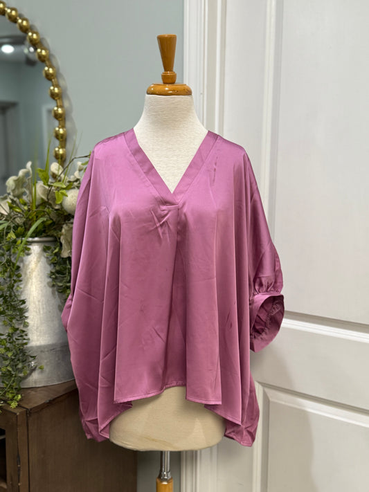Womens Entro Oversized Satin Blouse Size Small NWT $32