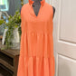 Womens Pixy + Ivy Orange Ruffle Neck Dress Medium
