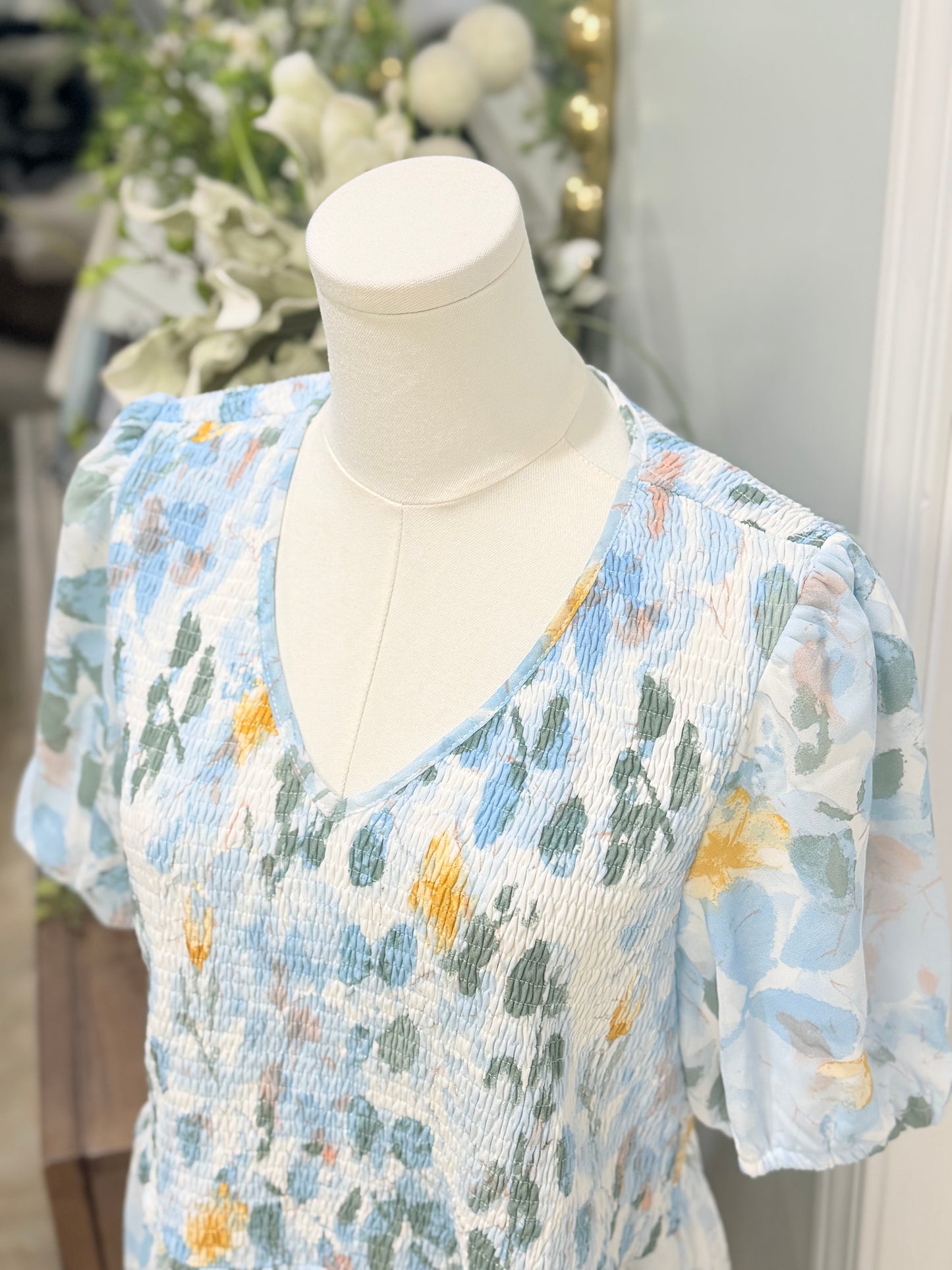 Womens Chicsoul Smocked Blouse 1X EUC