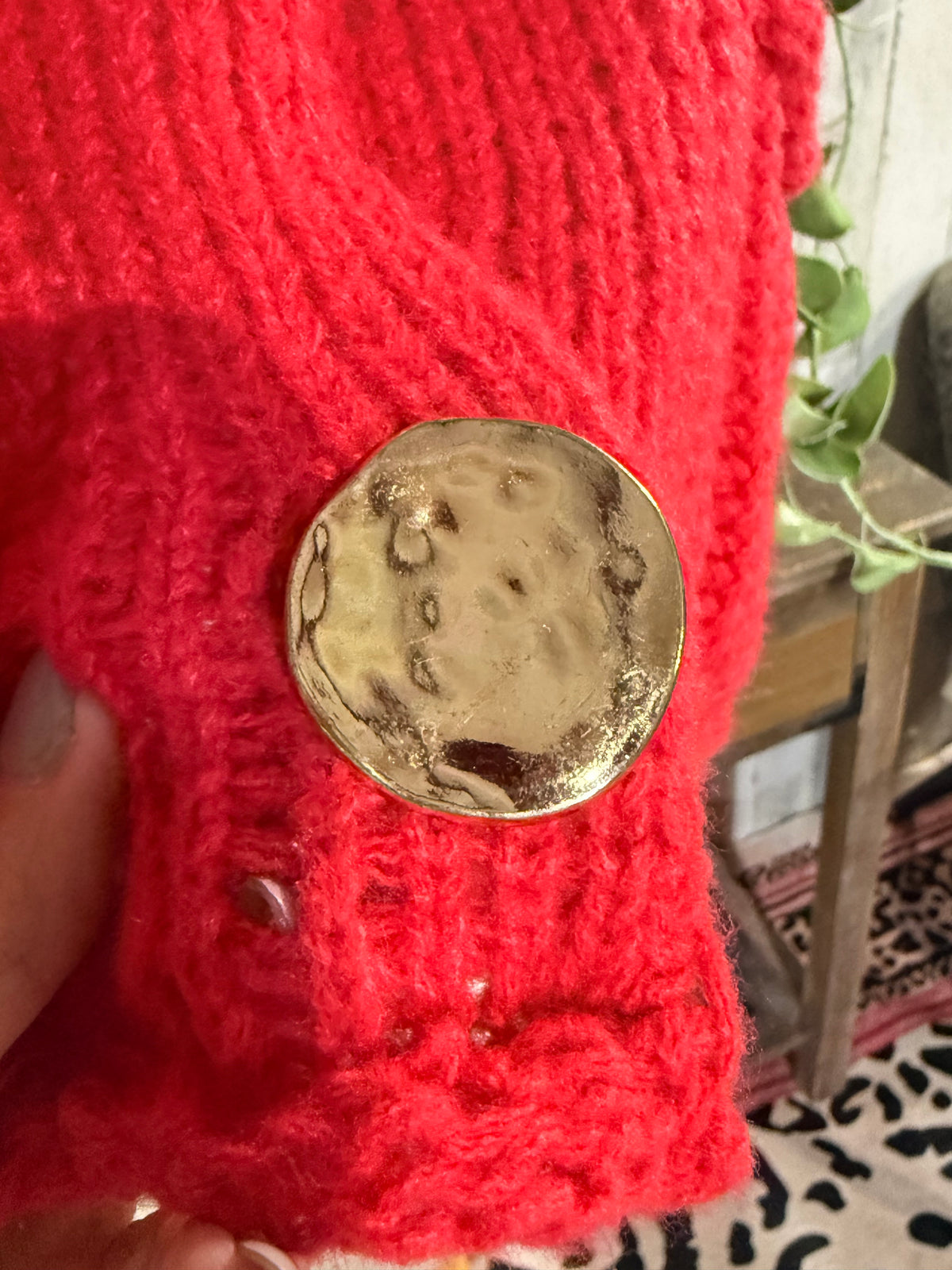 Womens Red Knit Sweater Large NWT $54