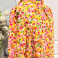 Womens Floral Puff Sleeve blouse Medium EUC