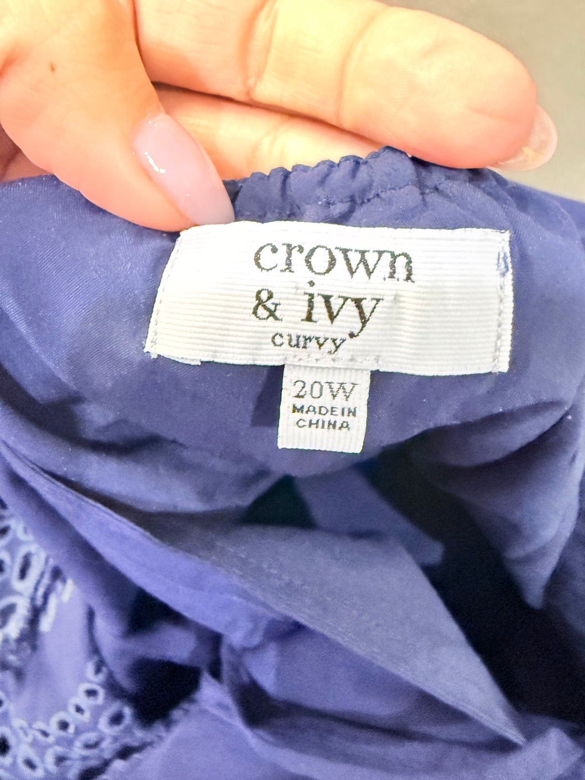 Womens Crown & Ivy Eyelet Dress 20W EUC