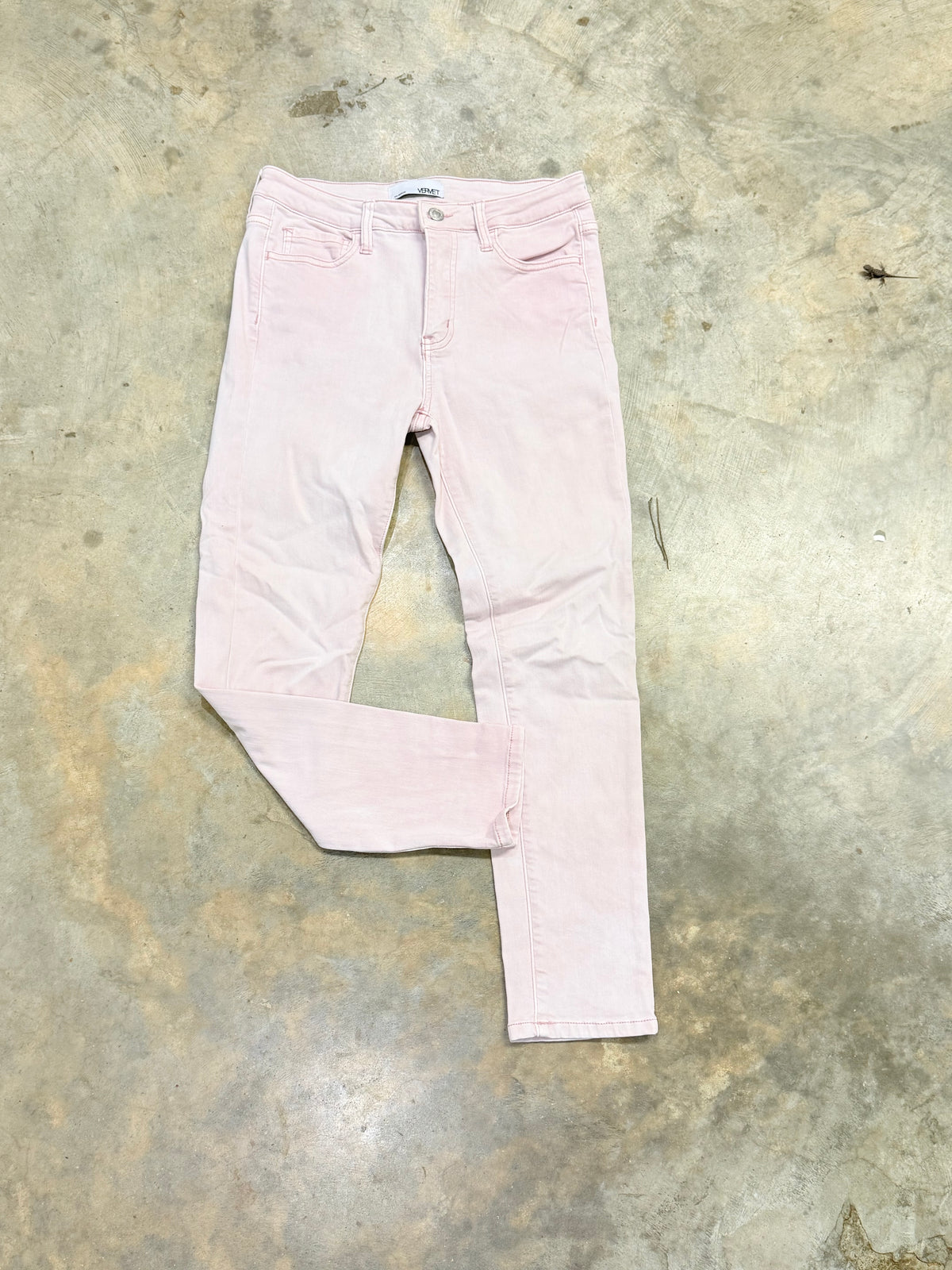 Womens Pink Vervet Skinny Jeans Size 27 EUC
