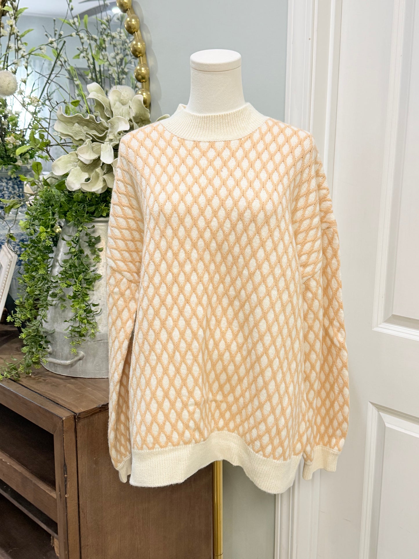 Womens Quilted Sweater Size XL EUC