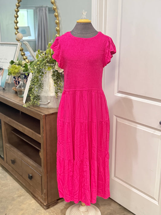 Womens Zesica Smocked Dress Large EUC