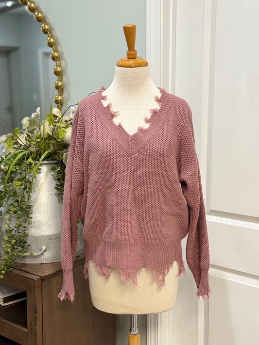 Womens La Miel Fringe Sweater Size S/M