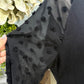 Womens Black Swiss Dot Blouse XL EUC