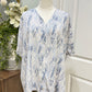Womens Kori Blue Snake Print Blouse 1XL EUC