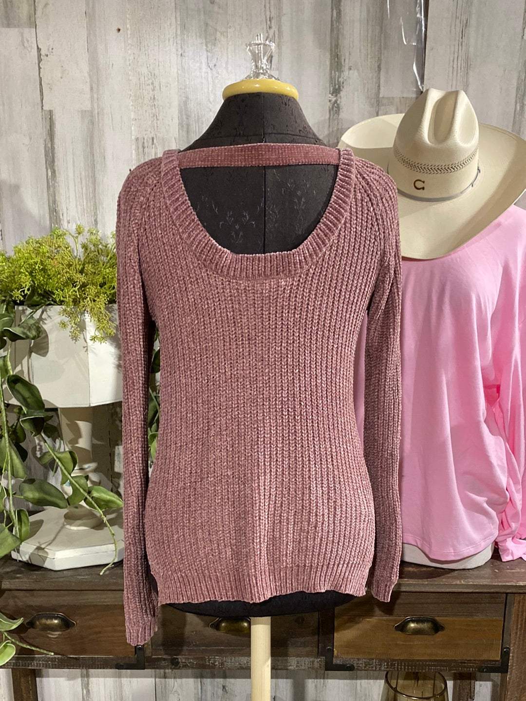Womens Knit Cold Shoulder Sweater Large