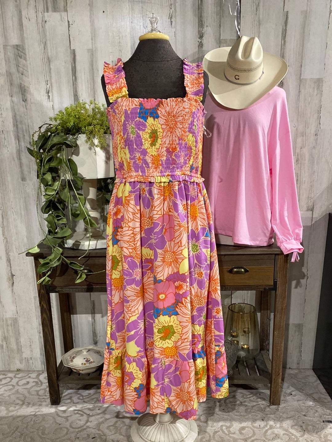 Womens Smocked NWT Floral Dress XL