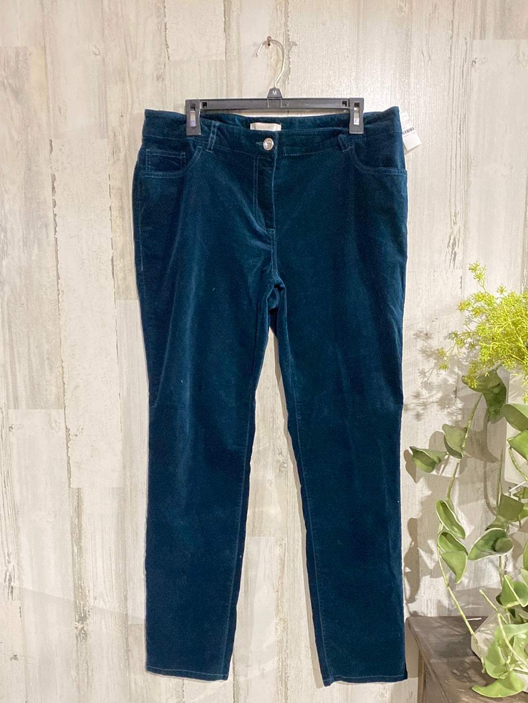 Womens Chico's Teal Blue Velour Pants 2