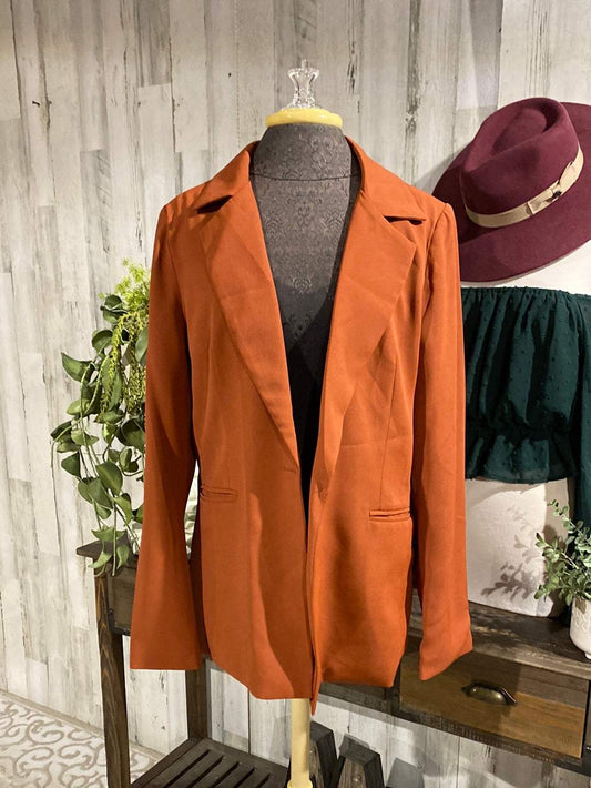 Womens Rust Andre Blazer Large MARKDOWN