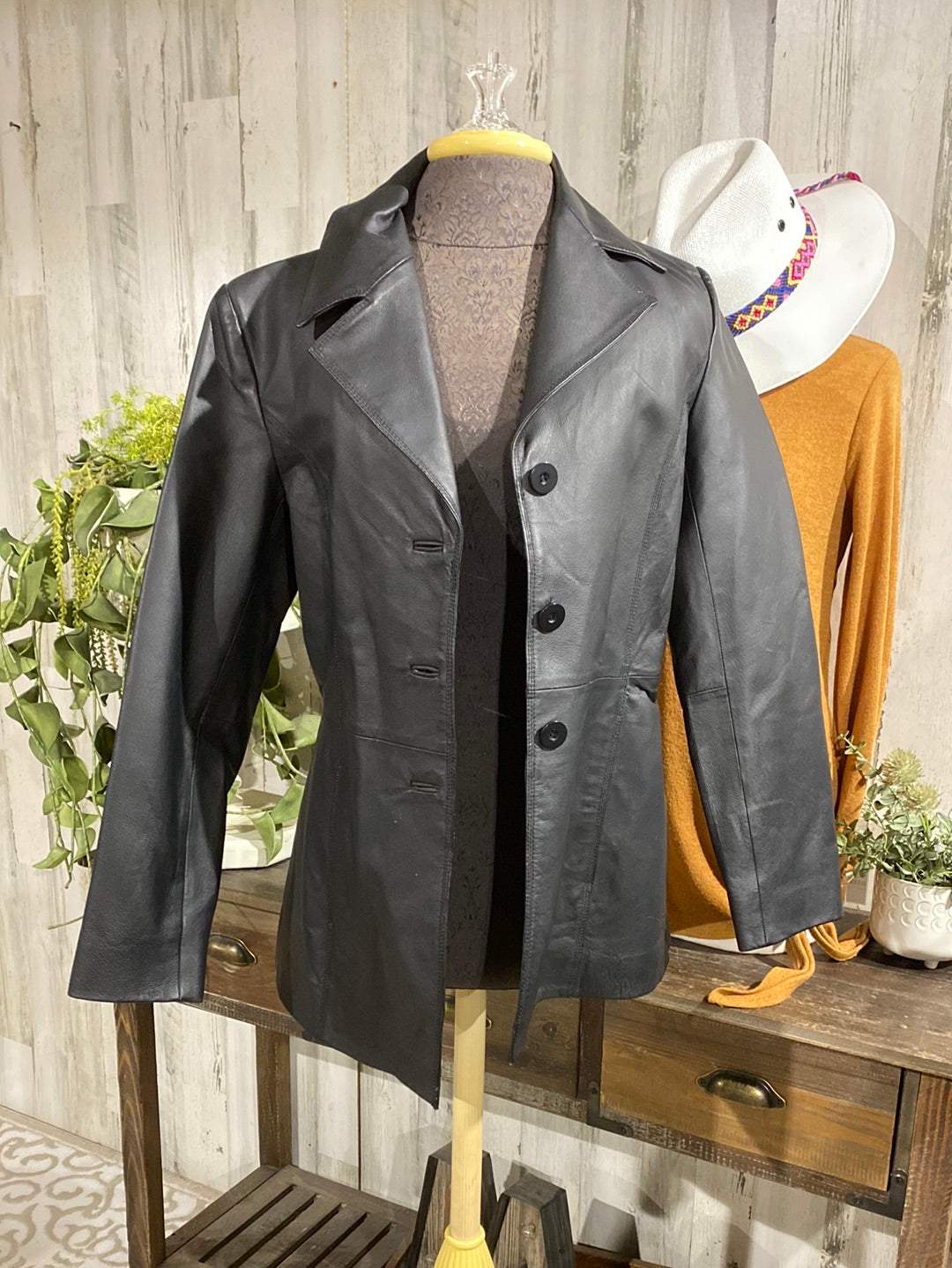 Womens Leather Worthington Jacket Small