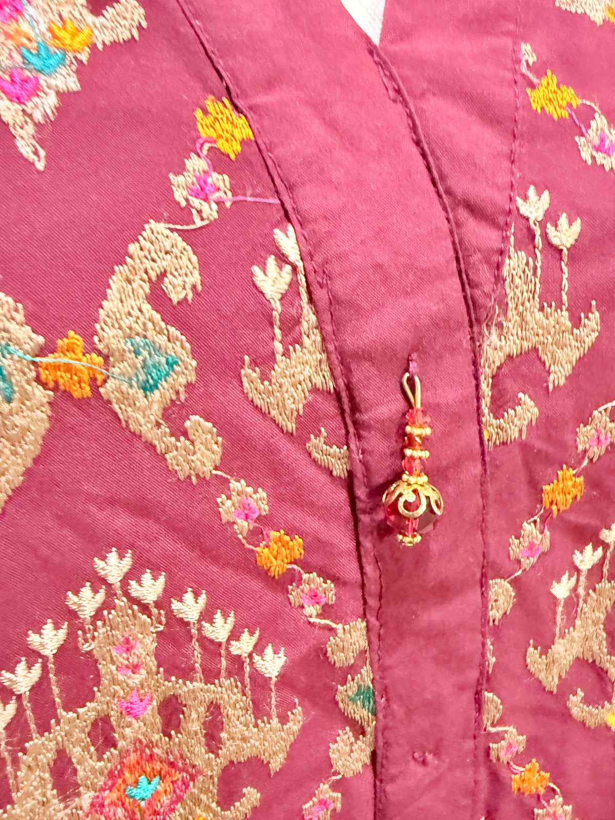 Womens Burgundy Embroidered Tunic Large EUC