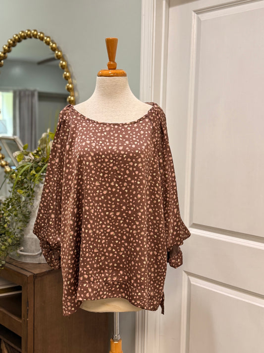 Womens Umgee Leopard Blouse Size 2XL