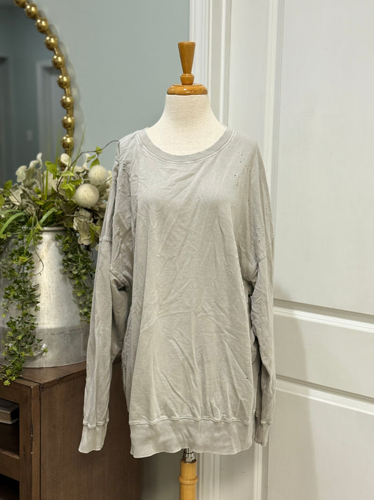 Womens Easel Burnout Sweatshirt Size Large