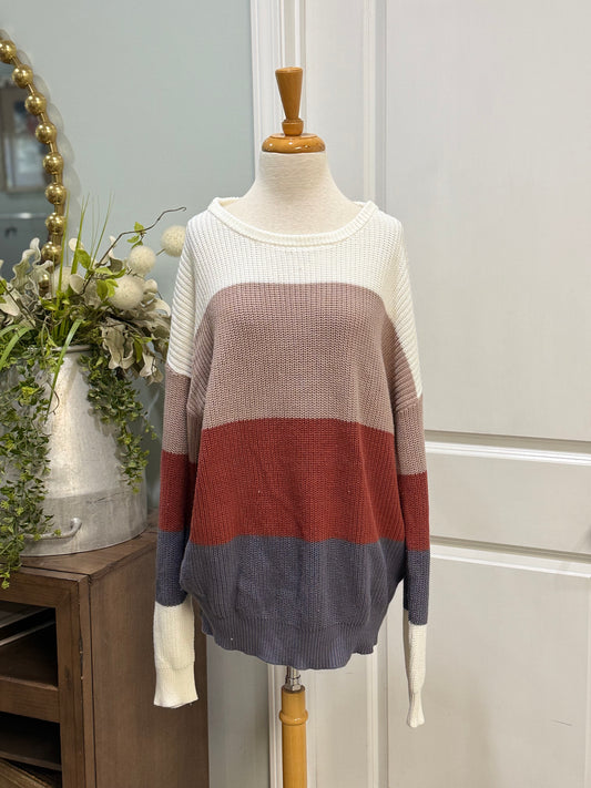 Womens Colorblock Sweater Size XL