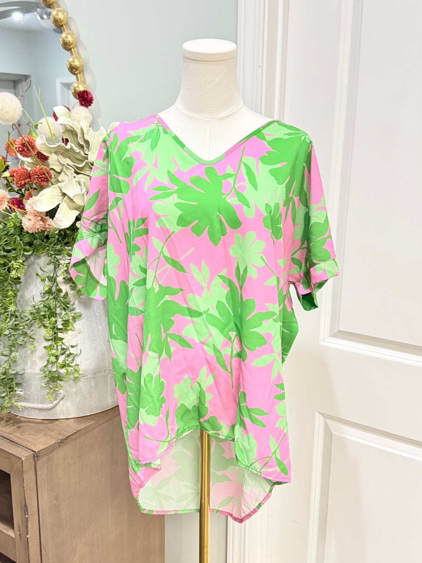 Womens First Love Floral Blouse Large EUC
