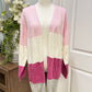 Womens Andree Pink Strip Knit Cardigan 1X NWT