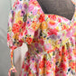Womens Floral Smocked Dress XL