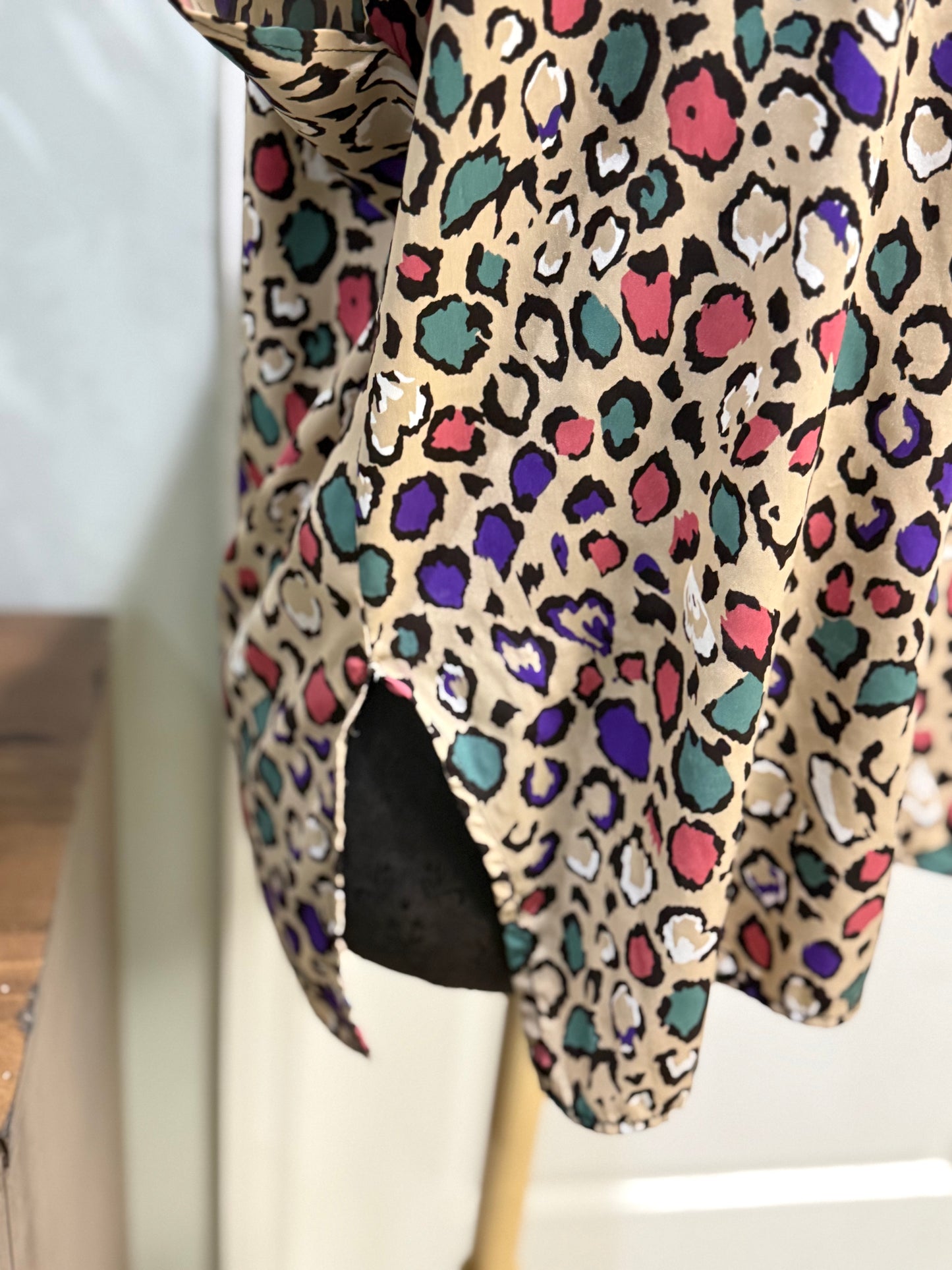 Womens Glam Leopard Blouse Size Large
