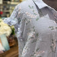 Womens GiGio Blue Floral Blouse Medium EUC