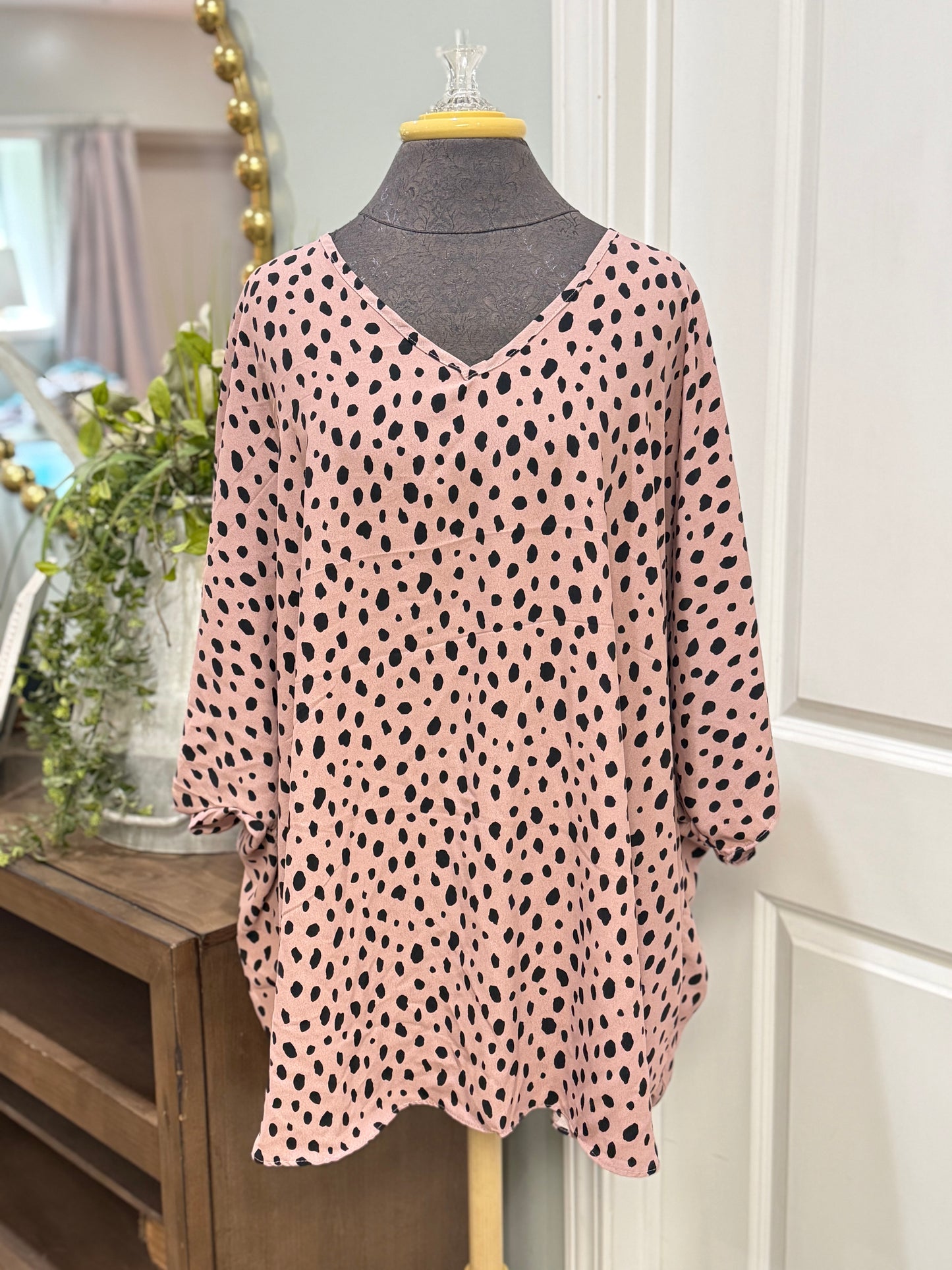 Womens Spin Leopard Blouse 1XL