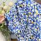 Womens Loft Blue Leopard Blouse Large EUC