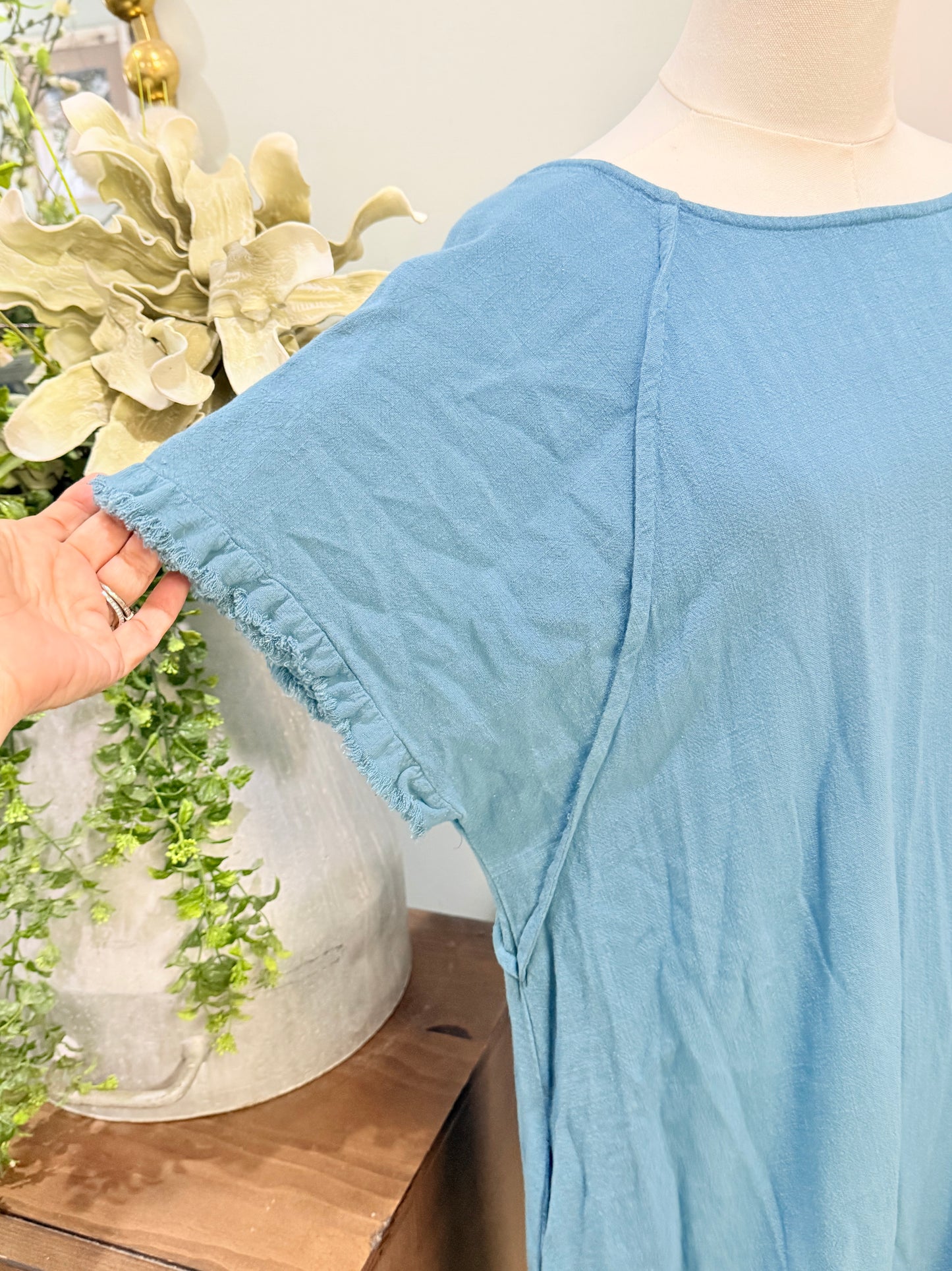 Womens Umgee Linen Dress Large EUC