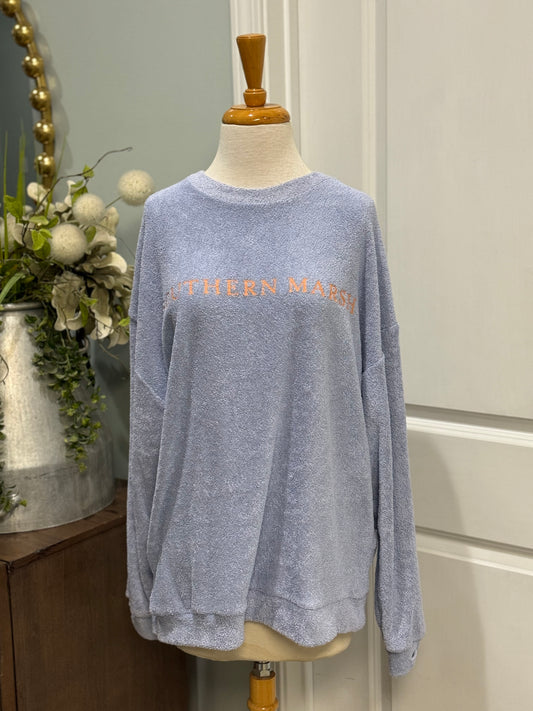 Womens Southern Marsh Terry Cloth Sweater Size Medium