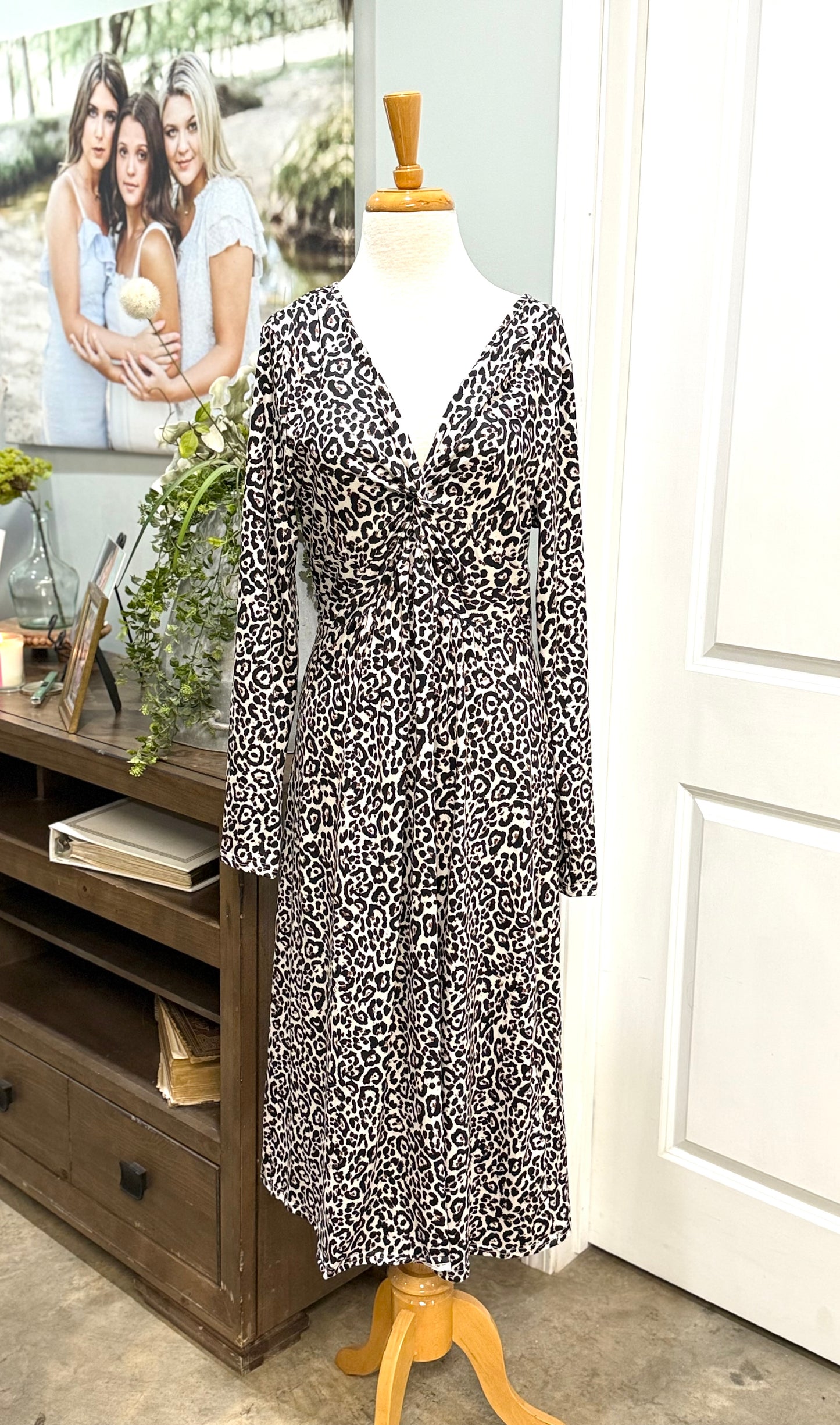 Womens Leopard Maxi Dress Size XL