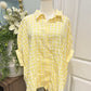 Womens Day + Moon Yellow Checkered Blouse Small EUC