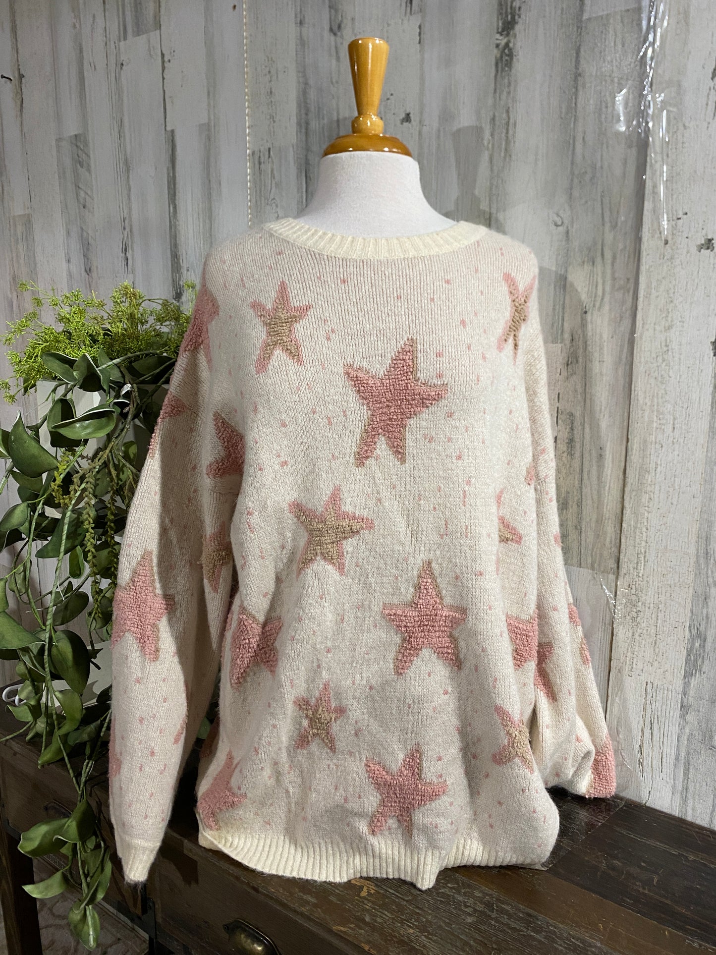 Womens Blue B Star Sweater Med/Large