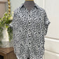 Womens Jodifl Leopard Button Down Blouse Large