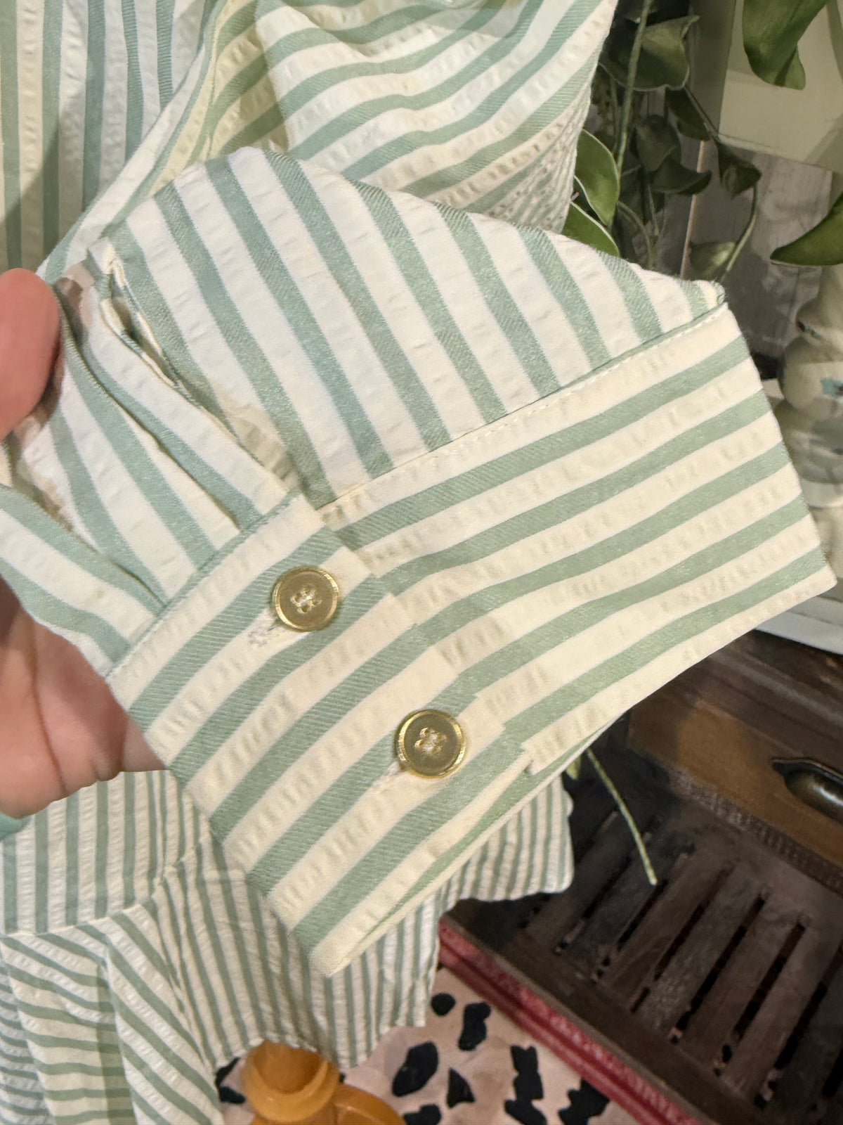 Womens Entro Green Stripe Midi Dress 2X EUC