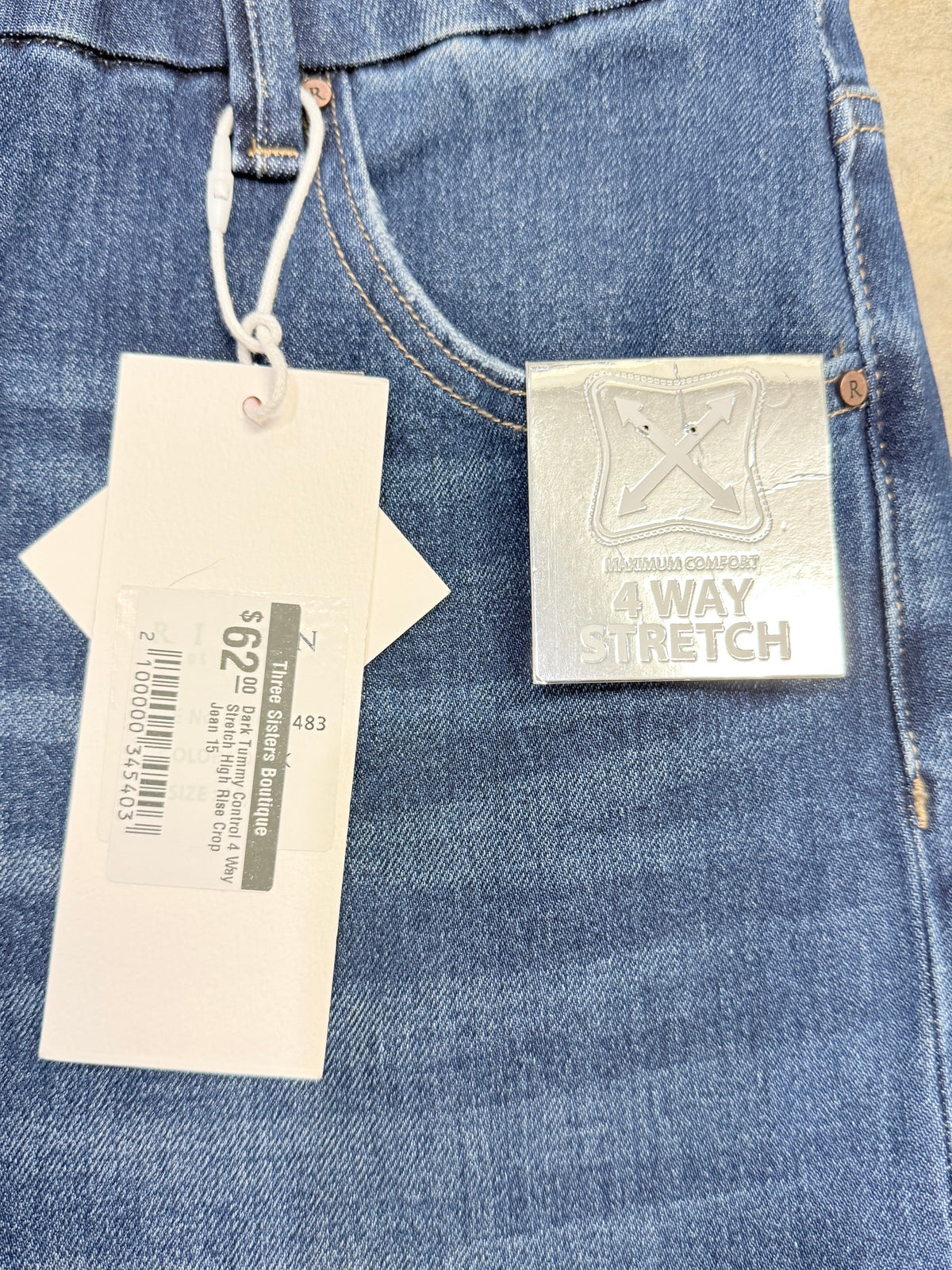 Womens Risen Tummy Control Jeans Size 15 NWT