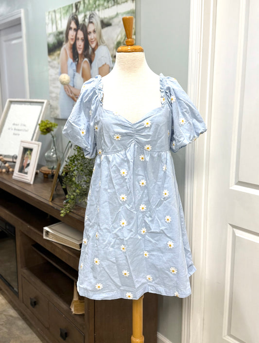 Womens Bubble Sleeve Daisy Dress Size Large
