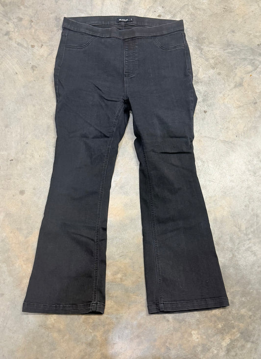 Womens Ms Cello Black Pull On Jeans 1X EUC