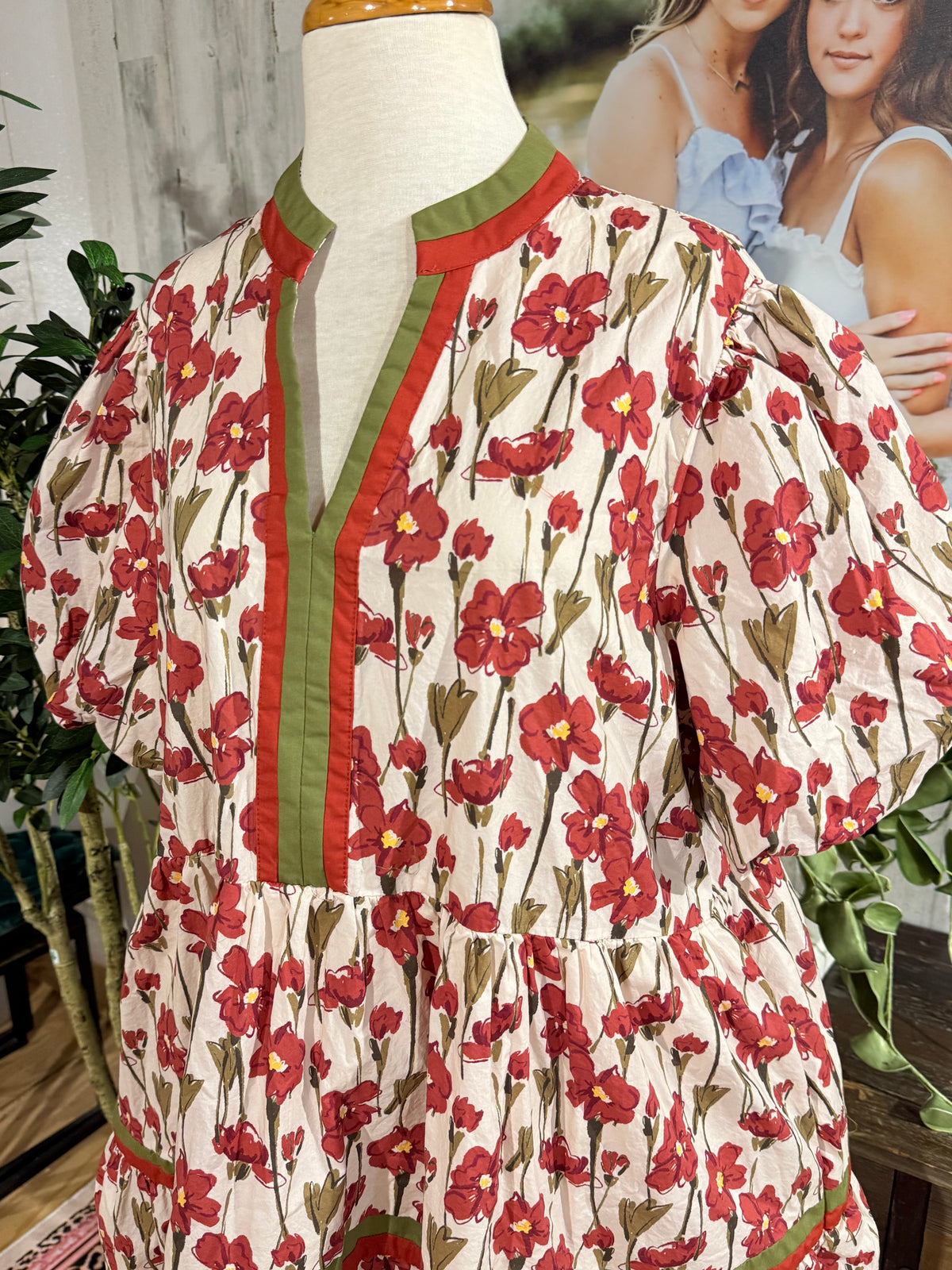 Womens Entro Floral Midi Dress 2X EUC