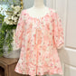 Womens Peach Love Eyelet Romper Small EUC