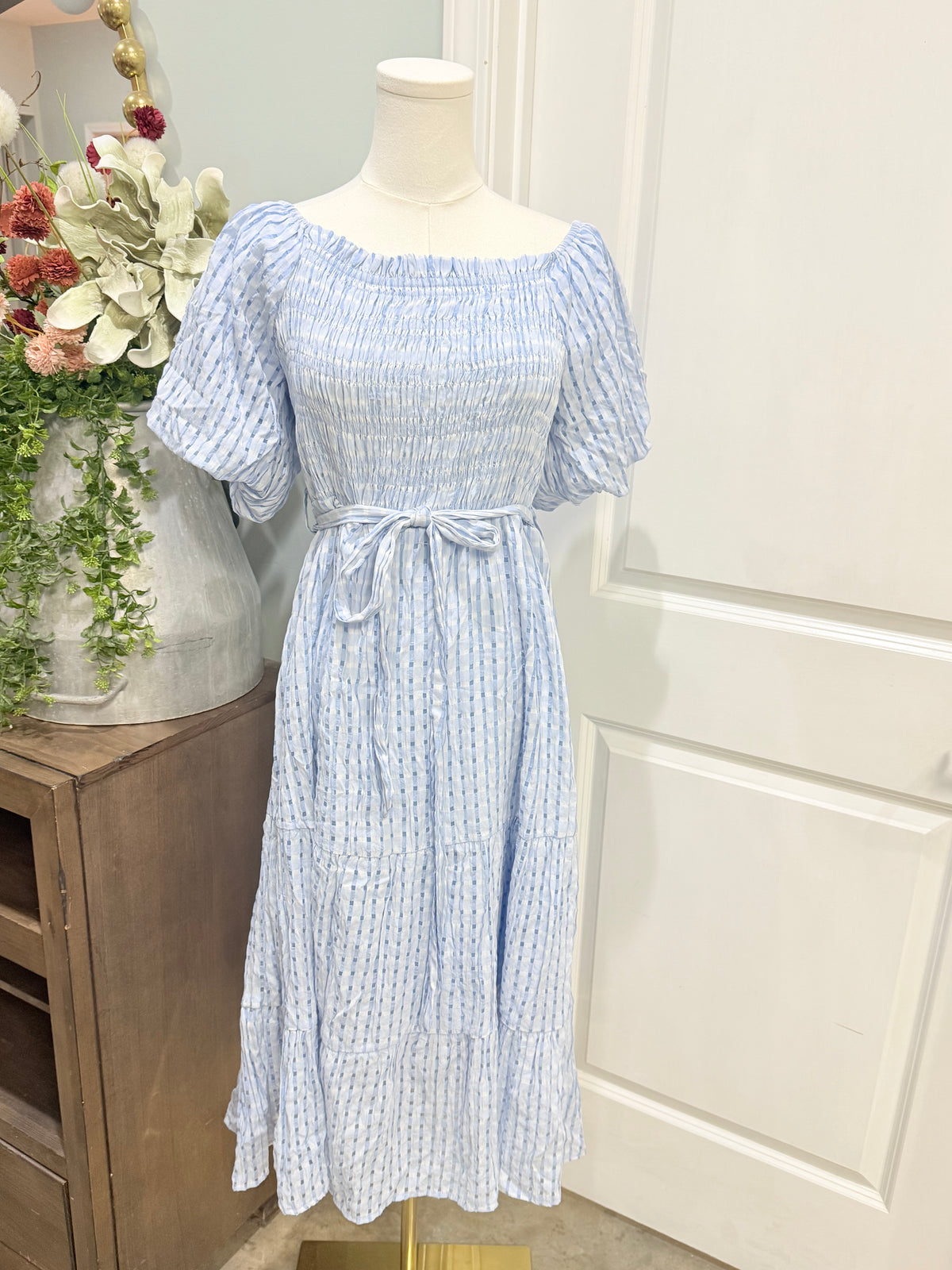 Womens She+Sky Smocked Dress XL EUC