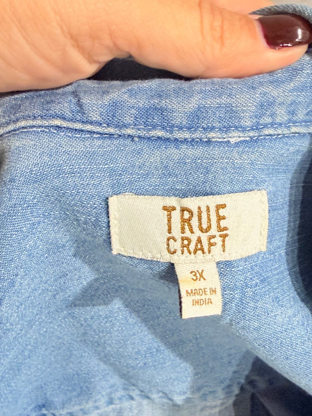 Womens True Craft Denim Midi Dress 3X GUC