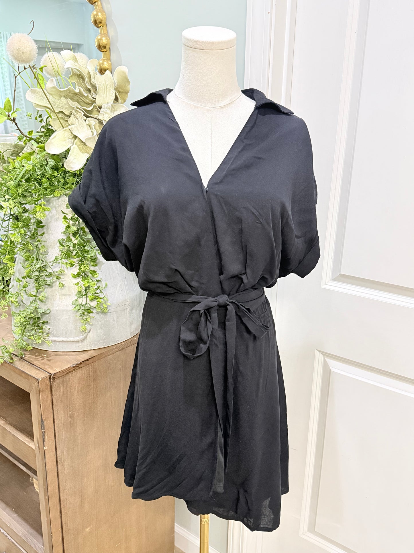 Womens GB Black Wrap Dress Small NWT
