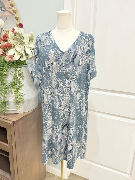 Womens Snake Print Dress XXL