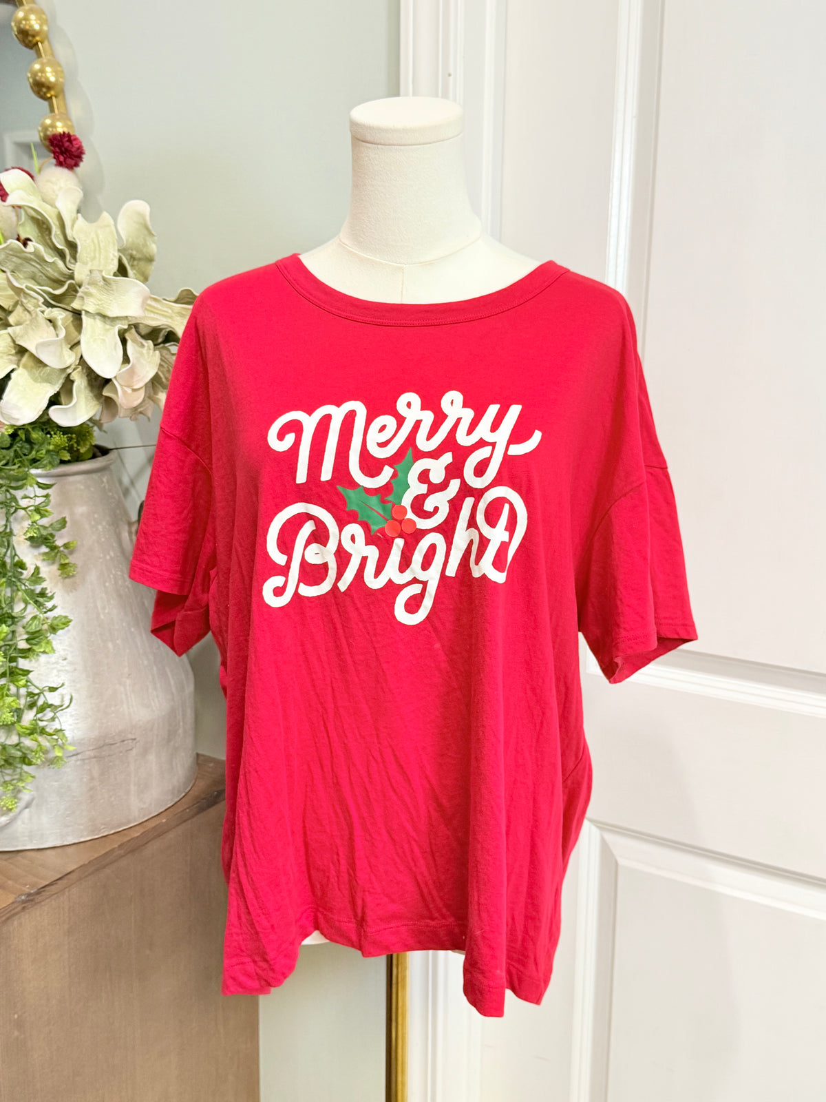 Womens Merry & Bright Tshirt XL EUC