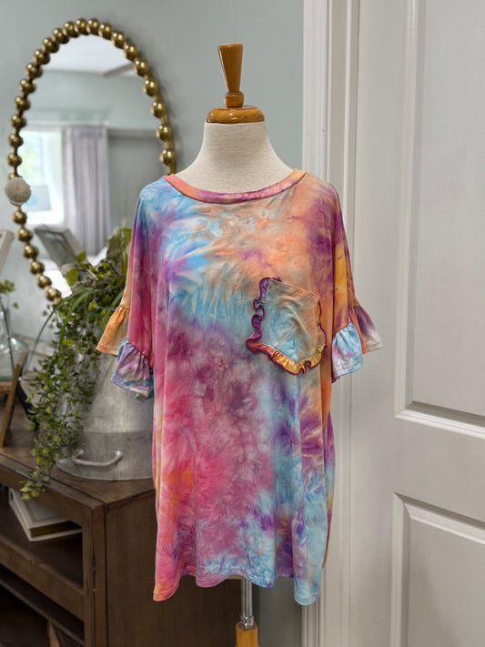 Womens Haptics Tie Dye Blouse Size 1X