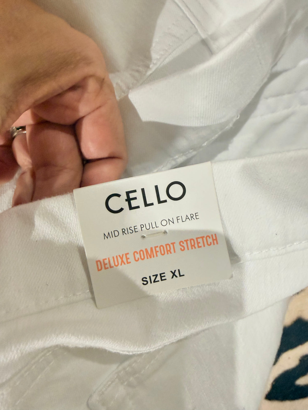 Womens Cello White Flares XL NWT